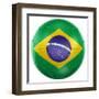 3D Rendering Of A Brazilian Soccer Ball Isolated On A White Background-zentilia-Framed Art Print