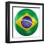 3D Rendering Of A Brazilian Soccer Ball Isolated On A White Background-zentilia-Framed Art Print