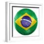 3D Rendering Of A Brazilian Soccer Ball Isolated On A White Background-zentilia-Framed Art Print