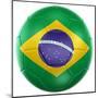 3D Rendering Of A Brazilian Soccer Ball Isolated On A White Background-zentilia-Mounted Art Print