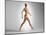 3D Rendering of a Naked Woman Walking, with Skeletal Bones Superimposed-null-Mounted Art Print