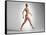 3D Rendering of a Naked Woman Walking, with Skeletal Bones Superimposed-null-Framed Stretched Canvas