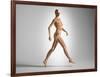 3D Rendering of a Naked Woman Walking, with Skeletal Bones Superimposed-null-Framed Art Print