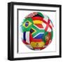 3D Rendering Of A Soccer Ball With Flags Of The Participating Countries In World Cup 2010-zentilia-Framed Art Print