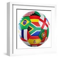 3D Rendering Of A Soccer Ball With Flags Of The Participating Countries In World Cup 2010-zentilia-Framed Art Print