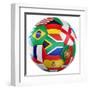 3D Rendering Of A Soccer Ball With Flags Of The Participating Countries In World Cup 2010-zentilia-Framed Art Print