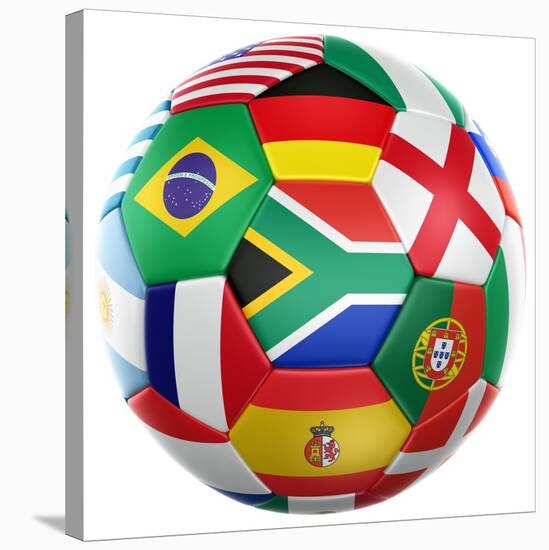 3D Rendering Of A Soccer Ball With Flags Of The Participating Countries In World Cup 2010-zentilia-Stretched Canvas