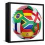 3D Rendering Of A Soccer Ball With Flags Of The Participating Countries In World Cup 2010-zentilia-Framed Stretched Canvas