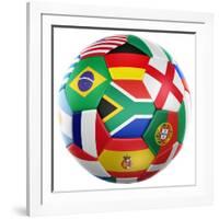 3D Rendering Of A Soccer Ball With Flags Of The Participating Countries In World Cup 2010-zentilia-Framed Art Print