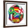 3D Rendering Of A Soccer Ball With Flags Of The Participating Countries In World Cup 2010-zentilia-Framed Art Print