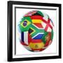 3D Rendering Of A Soccer Ball With Flags Of The Participating Countries In World Cup 2010-zentilia-Framed Art Print