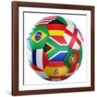 3D Rendering Of A Soccer Ball With Flags Of The Participating Countries In World Cup 2010-zentilia-Framed Art Print