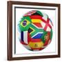 3D Rendering Of A Soccer Ball With Flags Of The Participating Countries In World Cup 2010-zentilia-Framed Art Print