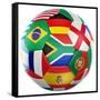 3D Rendering Of A Soccer Ball With Flags Of The Participating Countries In World Cup 2010-zentilia-Framed Stretched Canvas