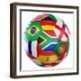 3D Rendering Of A Soccer Ball With Flags Of The Participating Countries In World Cup 2010-zentilia-Framed Art Print