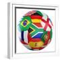 3D Rendering Of A Soccer Ball With Flags Of The Participating Countries In World Cup 2010-zentilia-Framed Art Print