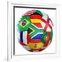 3D Rendering Of A Soccer Ball With Flags Of The Participating Countries In World Cup 2010-zentilia-Framed Art Print