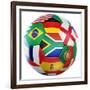 3D Rendering Of A Soccer Ball With Flags Of The Participating Countries In World Cup 2010-zentilia-Framed Art Print