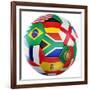 3D Rendering Of A Soccer Ball With Flags Of The Participating Countries In World Cup 2010-zentilia-Framed Art Print