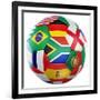 3D Rendering Of A Soccer Ball With Flags Of The Participating Countries In World Cup 2010-zentilia-Framed Art Print