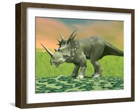 3D Rendering of a Styracosaurus Dinosaur-null-Framed Art Print