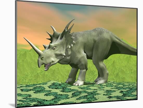 3D Rendering of a Styracosaurus Dinosaur-null-Mounted Art Print
