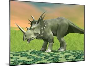 3D Rendering of a Styracosaurus Dinosaur-null-Mounted Art Print