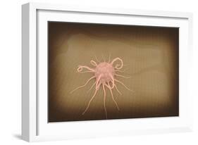 3D Rendering of Macrophage Phagocytosis-null-Framed Art Print