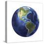 3D Rendering of Planet Earth, Centered on North America and South America-null-Stretched Canvas