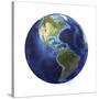 3D Rendering of Planet Earth, Centered on North America and South America-null-Stretched Canvas