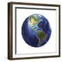 3D Rendering of Planet Earth, Centered on North America and South America-null-Framed Premium Giclee Print
