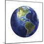 3D Rendering of Planet Earth, Centered on North America and South America-null-Mounted Premium Giclee Print