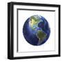 3D Rendering of Planet Earth, Centered on North America and South America-null-Framed Art Print