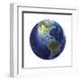 3D Rendering of Planet Earth, Centered on North America and South America-null-Framed Art Print