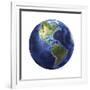 3D Rendering of Planet Earth, Centered on North America and South America-null-Framed Art Print