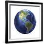 3D Rendering of Planet Earth, Centered on North America and South America-null-Framed Art Print