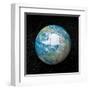 3D Rendering of Planet Earth Centered on the North Pole-null-Framed Art Print