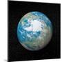 3D Rendering of Planet Earth Centered on the North Pole-null-Mounted Art Print