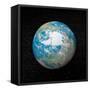 3D Rendering of Planet Earth Centered on the North Pole-null-Framed Stretched Canvas