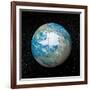 3D Rendering of Planet Earth Centered on the North Pole-null-Framed Art Print