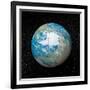 3D Rendering of Planet Earth Centered on the North Pole-null-Framed Art Print