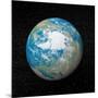 3D Rendering of Planet Earth Centered on the North Pole-null-Mounted Art Print