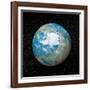 3D Rendering of Planet Earth Centered on the North Pole-null-Framed Art Print