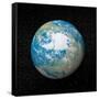 3D Rendering of Planet Earth Centered on the North Pole-null-Framed Stretched Canvas