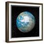 3D Rendering of Planet Earth Centered on the North Pole-null-Framed Art Print