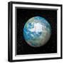 3D Rendering of Planet Earth Centered on the North Pole-null-Framed Art Print