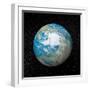 3D Rendering of Planet Earth Centered on the North Pole-null-Framed Art Print