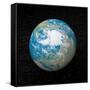 3D Rendering of Planet Earth Centered on the North Pole-null-Framed Stretched Canvas