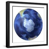 3D Rendering of Planet Earth, Centered On the South Pole-Stocktrek Images-Framed Photographic Print