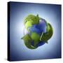 3D Rendering of Planet Earth Surrounded by the Recycle Symbol-null-Stretched Canvas